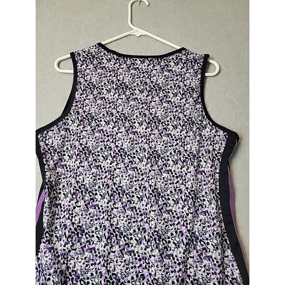 Kerrits Breeze Ice Fil Purple Floral Equestrian Tank Top Women's Large Stretch - Picture 9 of 14